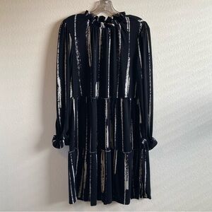 LuLaRoe Black and Off-White Ruffle Tiered Dress